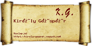Király Gáspár névjegykártya