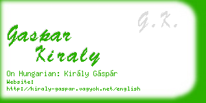 gaspar kiraly business card